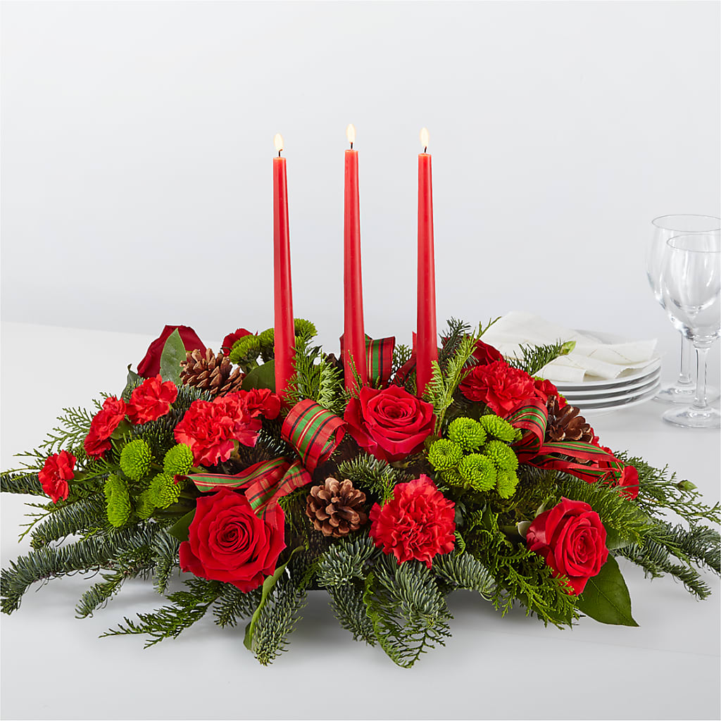 By the Candlelight Centerpiece – MIDTOWN FLORIST, Kenosha WI