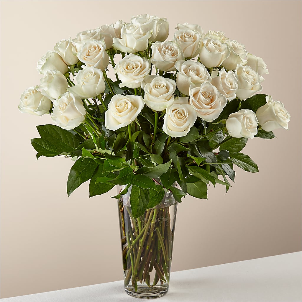 Long Stem White Rose Bouquet – MIDTOWN FLORIST, Kenosha WI