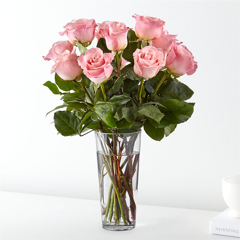 Long Stem Pink Rose Bouquet – MIDTOWN FLORIST, Kenosha WI