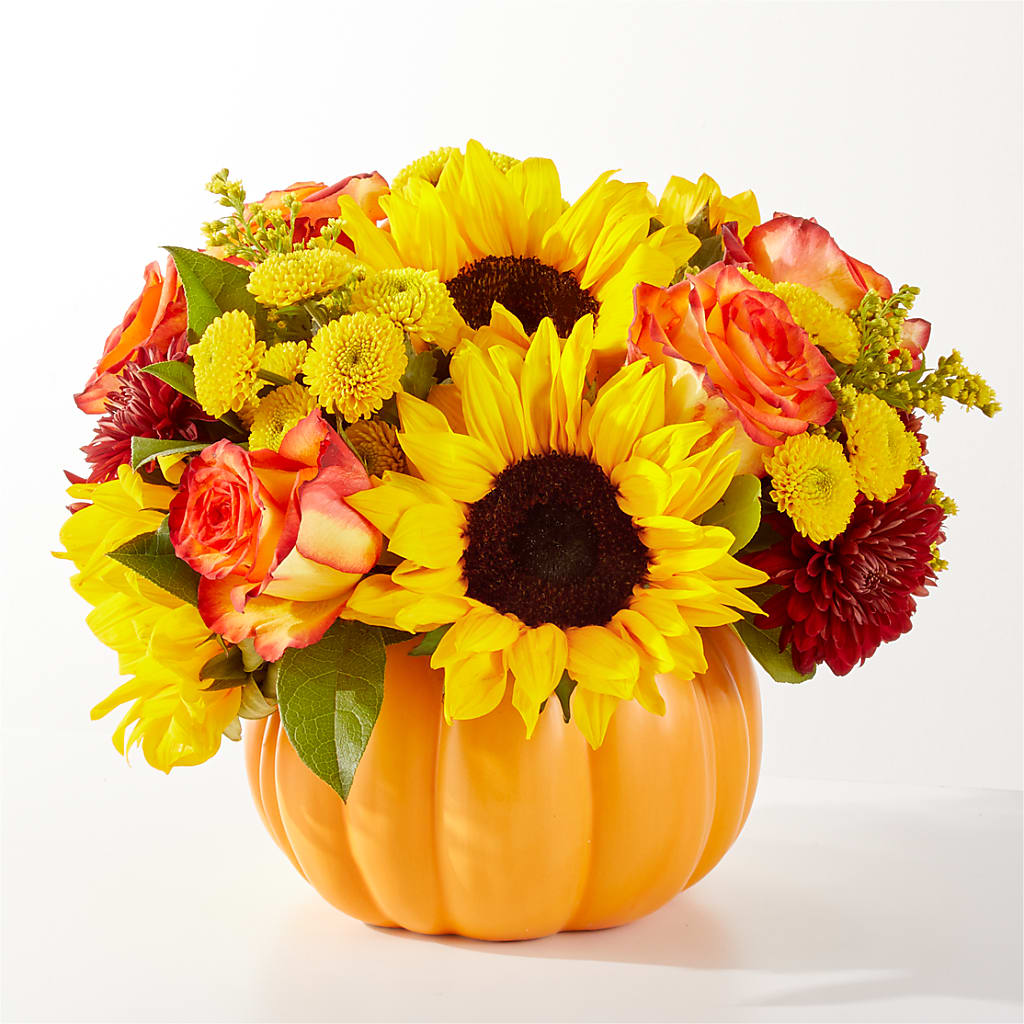 Golden Gourd Pumpkin Bouquet – MIDTOWN FLORIST, Kenosha WI