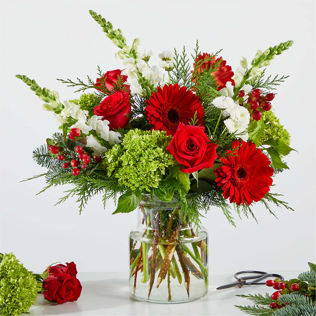 Merry Moment Bouquet – A Florist Original – MIDTOWN FLORIST, Kenosha WI