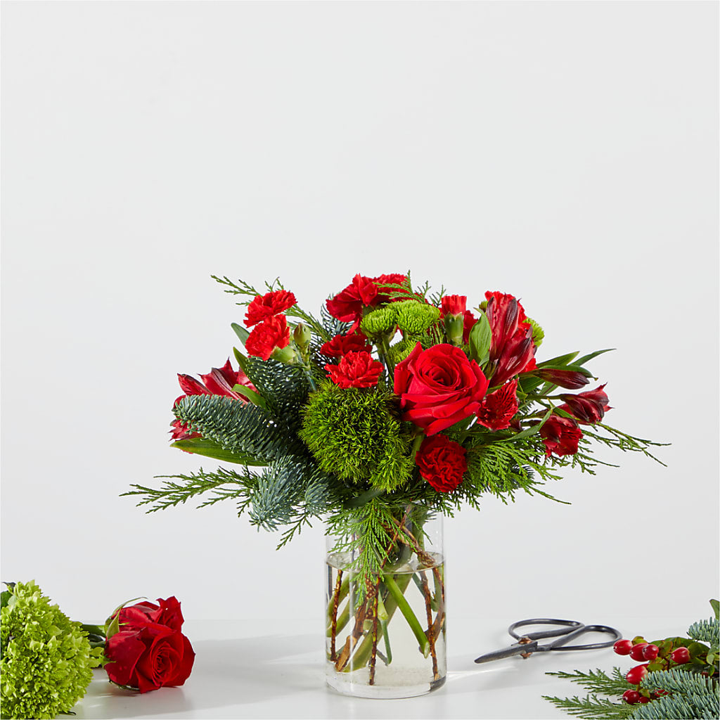 Merry Moment Bouquet – A Florist Original – MIDTOWN FLORIST, Kenosha WI