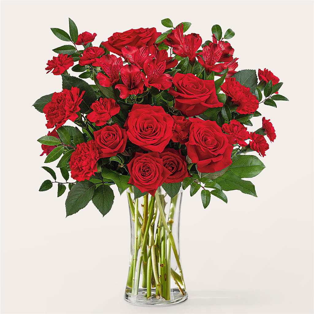 Brilliant Ruby Bouquet – Aiello Mid-town Florist INC, Kenosha WI