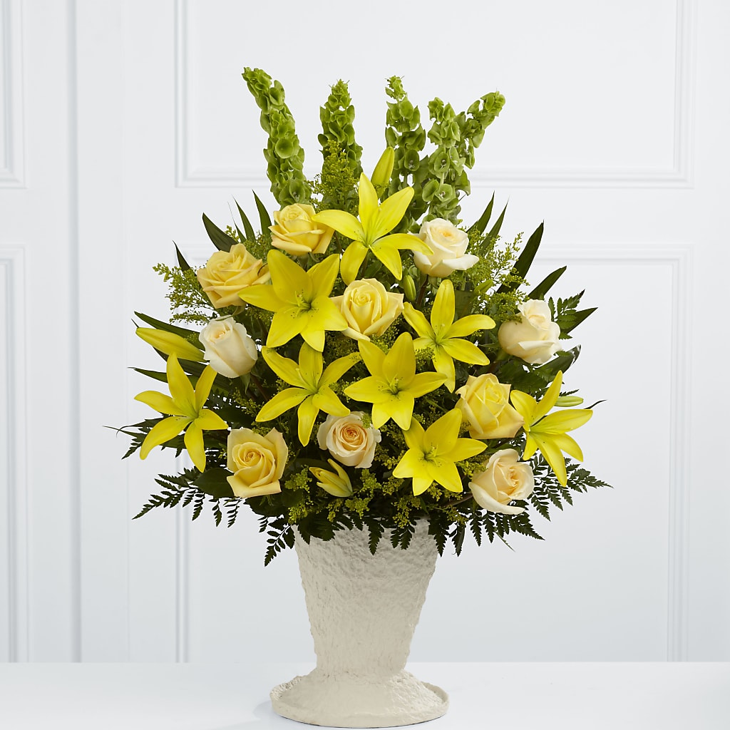 Golden Memories Arrangement – MIDTOWN FLORIST, Kenosha WI