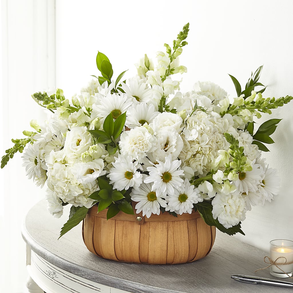 Pure Ivory Basket – MIDTOWN FLORIST, Kenosha WI