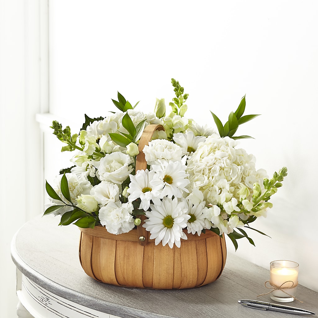 Pure Ivory Basket – MIDTOWN FLORIST, Kenosha WI