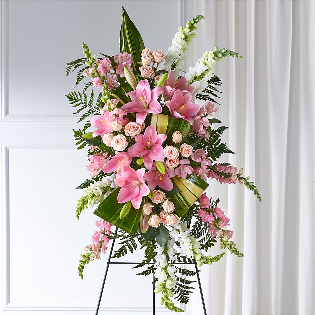 Elegant Embrace Standing Spray – MIDTOWN FLORIST, Kenosha WI