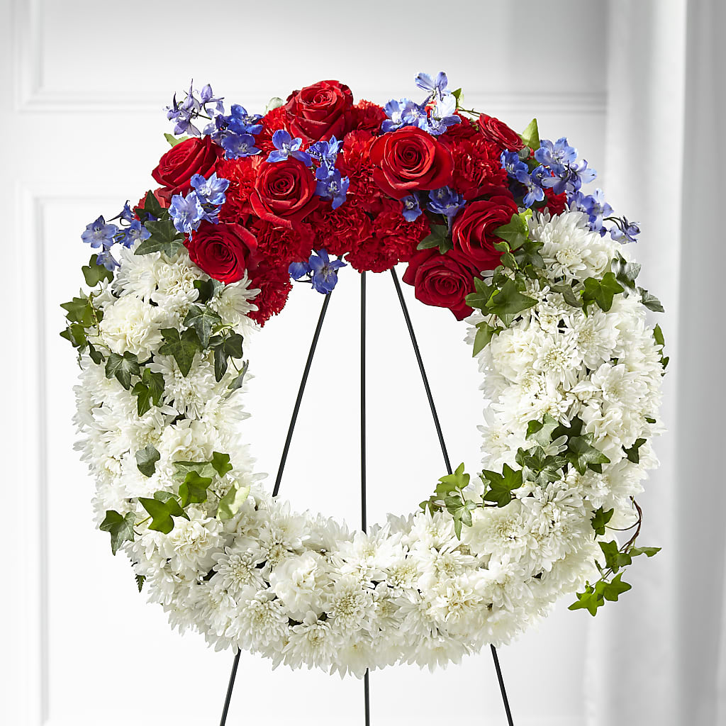 Patriotic Passion Wreath – MIDTOWN FLORIST, Kenosha WI