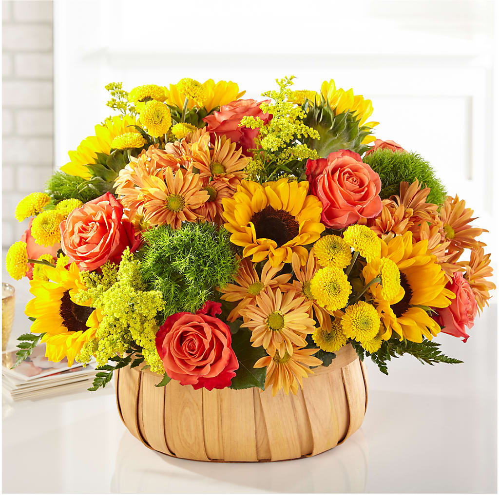 Harvest Sunflower Basket – MIDTOWN FLORIST, Kenosha WI