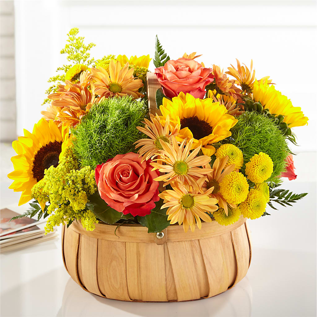 Harvest Sunflower Basket – MIDTOWN FLORIST, Kenosha WI