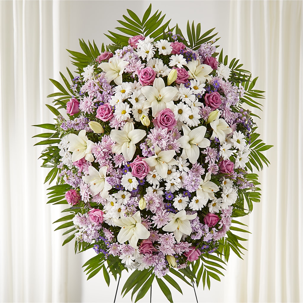 Surrounded by Love Standing Spray – MIDTOWN FLORIST, Kenosha WI