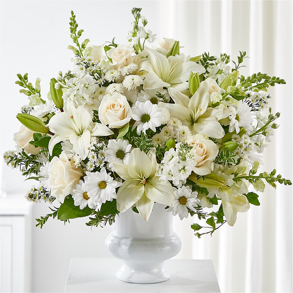 Uplifting Urn Arrangement – MIDTOWN FLORIST, Kenosha WI