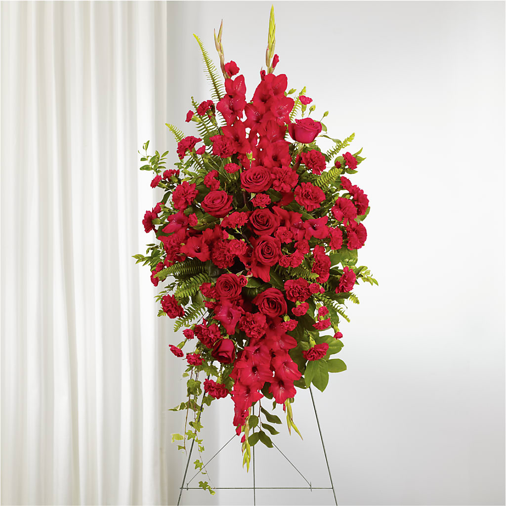 From the Heart Standing Spray – MIDTOWN FLORIST, Kenosha WI