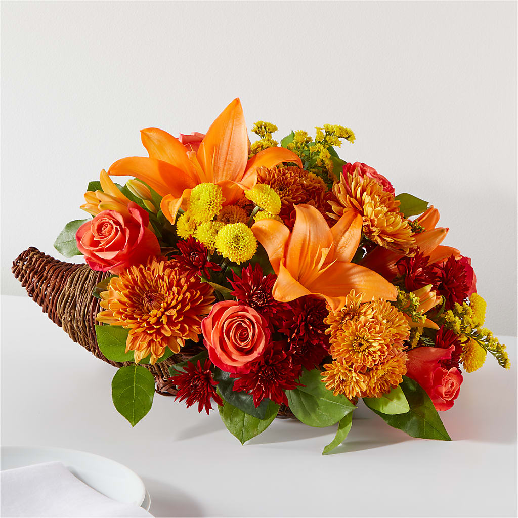 Bouquet of Blessings Cornucopia – MIDTOWN FLORIST, Kenosha WI