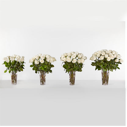Long Stem White Rose Bouquet –  Aiello Mid-town Florist, Kenosha WI