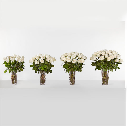 Long Stem White Rose Bouquet –  Aiello Mid-town Florist, Kenosha WI
