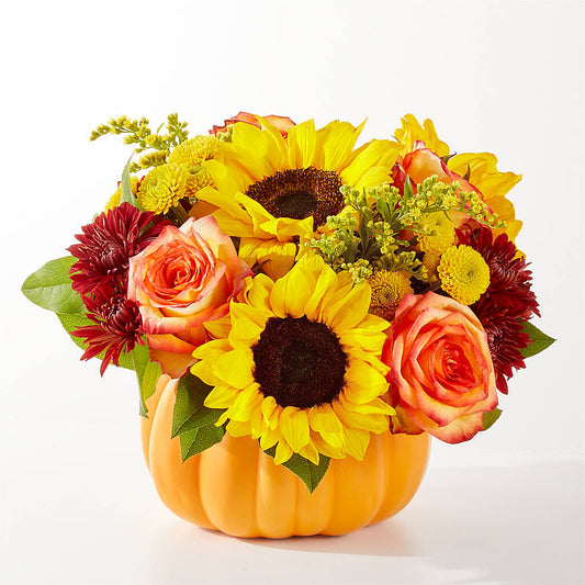 Golden Gourd Pumpkin Bouquet –  Aiello Mid-town Florist, Kenosha WI