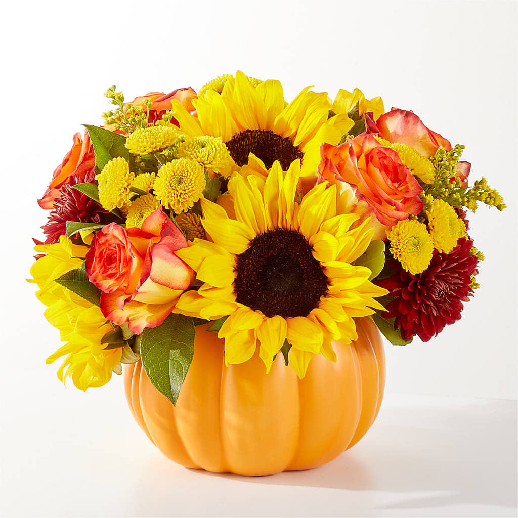 Golden Gourd Pumpkin Bouquet –  Aiello Mid-town Florist, Kenosha WI