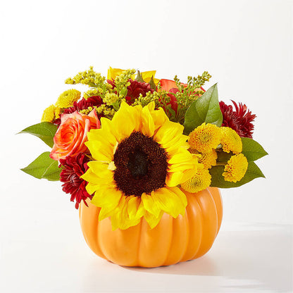 Golden Gourd Pumpkin Bouquet –  Aiello Mid-town Florist, Kenosha WI