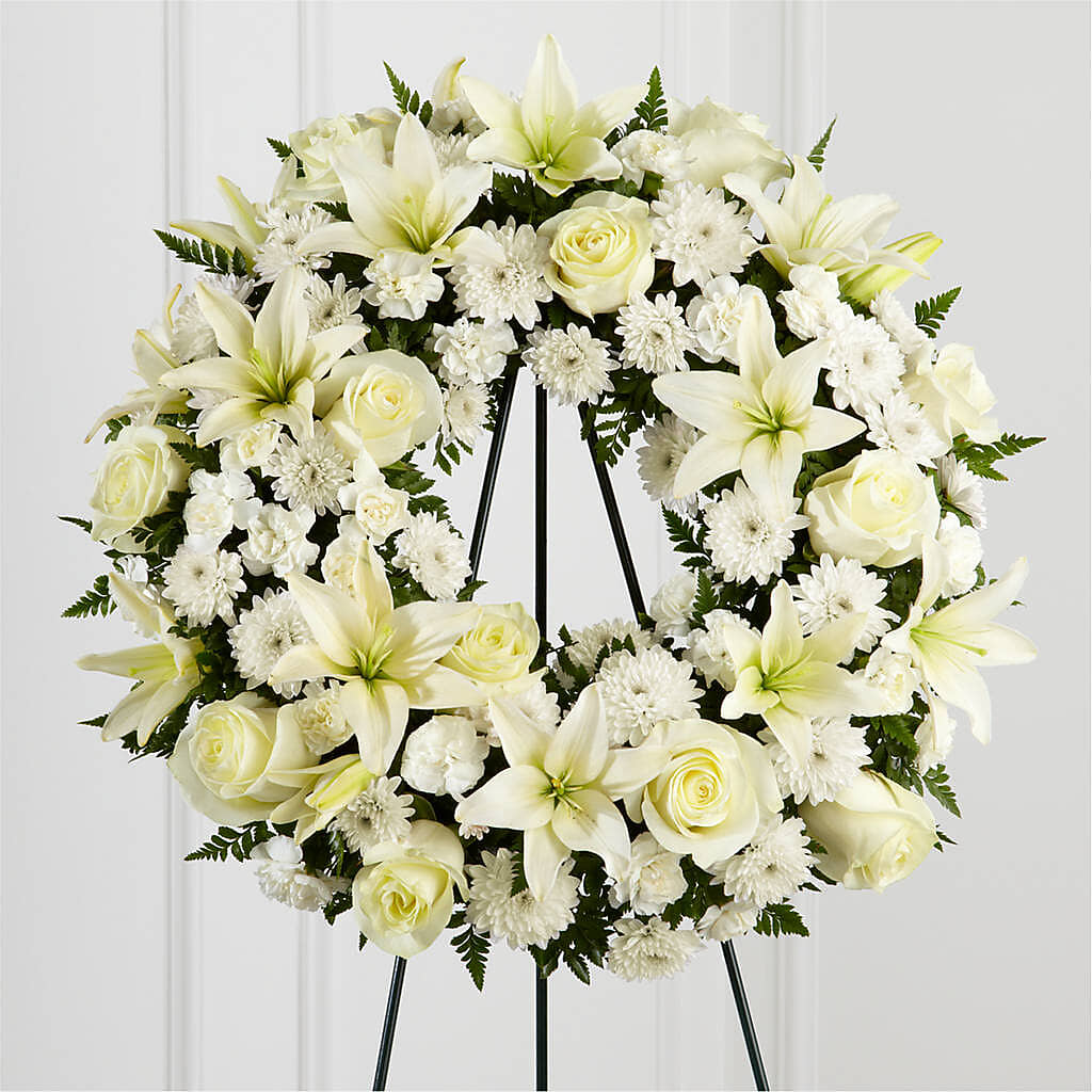 Treasured Tribute Wreath –  Aiello Mid-town Florist, Kenosha WI