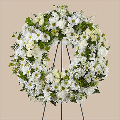 Faithful Wishes Wreath –  Aiello Mid-town Florist INC, Kenosha WI