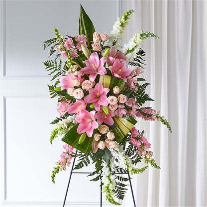 Elegant Embrace Standing Spray – MIDTOWN FLORIST, Kenosha WI