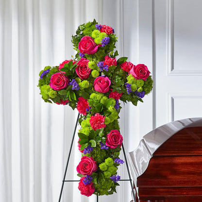 Tribute Rose Floral Cross – MIDTOWN FLORIST, Kenosha WI