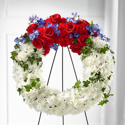 Patriotic Passion Wreath – MIDTOWN FLORIST, Kenosha WI