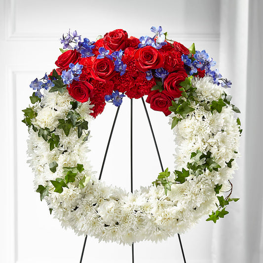 Patriotic Passion Wreath –  Aiello Mid-town Florist, Kenosha WI