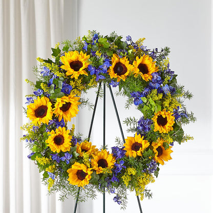 Bright Rays Wreath – MIDTOWN FLORIST, Kenosha WI