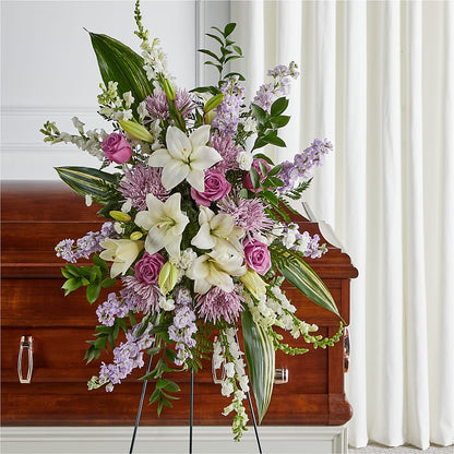Grateful Hearts Standing Spray – MIDTOWN FLORIST, Kenosha WI