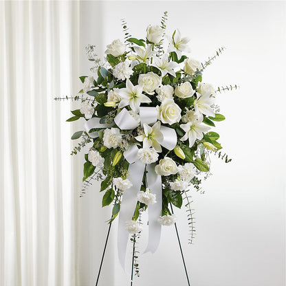 With Care Standing Spray –  Aiello Mid-town Florist, Kenosha WI