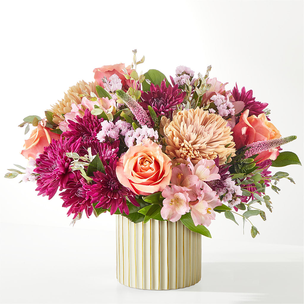 Berry Cobbler Bouquet with Ivory Vase –  Aiello Mid-town Florist Inc, Kenosha WI