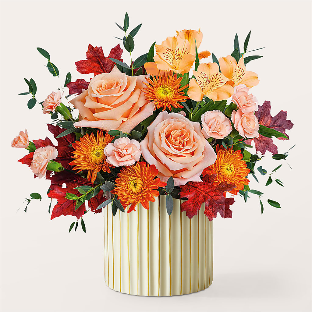 Spiced Latte Bouquet with Ivory Vase –  Aiello Mid-town Florist Inc, Kenosha WI