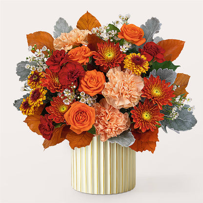 Merlot Bouquet with Ivory Vase –  Aiello Mid-town Florist Inc, Kenosha WI