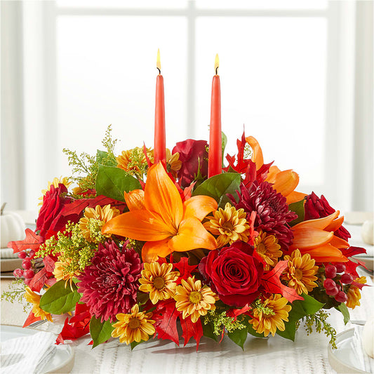 Autumn's Embrace Centerpiece –  Aiello Mid-town Florist INC, Kenosha WI