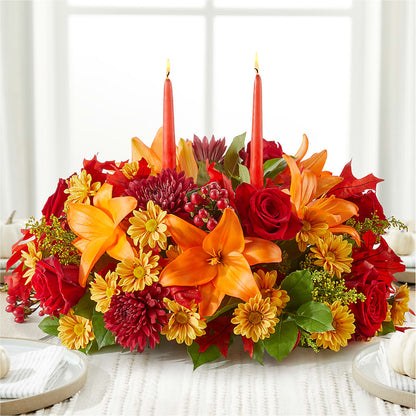 Autumn's Embrace Centerpiece –  Aiello Mid-town Florist Inc, Kenosha WI
