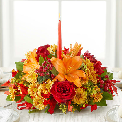 Autumn's Embrace Centerpiece –  Aiello Mid-town Florist Inc, Kenosha WI